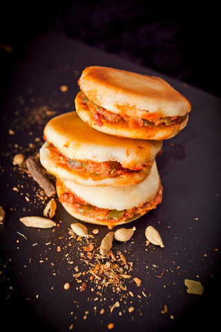 Chicken Mini Shawarmas Stacked For Display