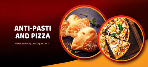Antipasti and Pizza Collection showing Pizza and Fatayer - Savoury Boutique