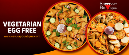 Vegetarian (Egg Free) Collection - Showing samoosas, pizza and shawarmas - Savoury Boutique