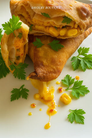 Cheese & Corn Samoosa | Oozy Cheese and Chipotle Corn (12 Pack)